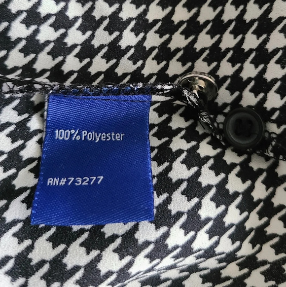 Apt.9 blouse sz.XL Black/White Houndstooth print polyester - Picture 7 of 11